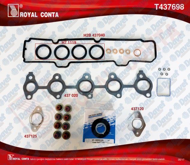 ROY-T437698 Conta Ust Takim Reinz Keceli + Subap Lastikli ( Peugeot   206 / 307 1.4hdi Citroen   C1 / C2 / C3 1.4hdi Ford   Fiesta 1.4 Tdci 02-